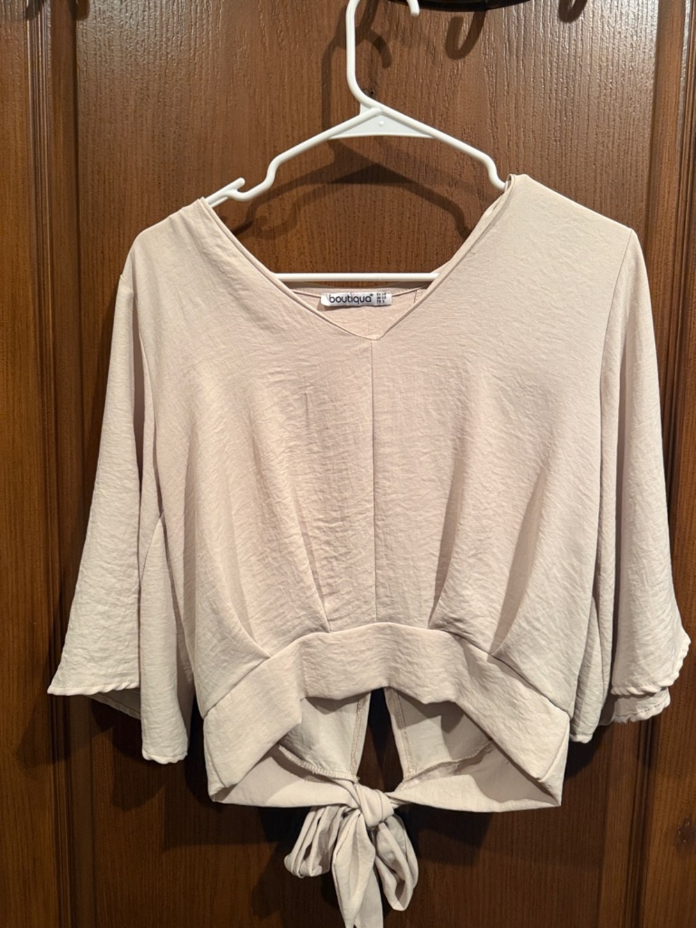 Boutique 9 Blush Tie-Front V-Neck Blouse